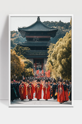 古代汉服盛大仪式传统文化节日盛典现场