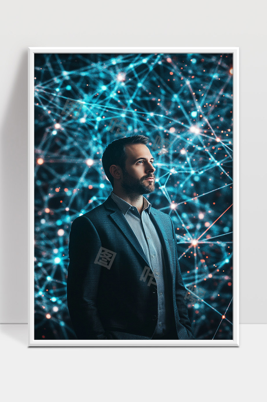 现代男性深思未来科技网络与人工智能融合