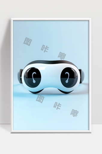 未来感智能机器人头部设计简约科技风格