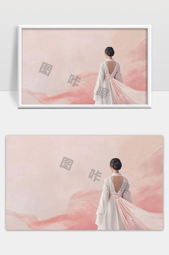 淡雅古风女子背影唯美意境写真