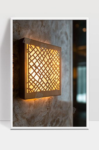 现代简约风格木质墙面灯光装饰营造温馨氛围