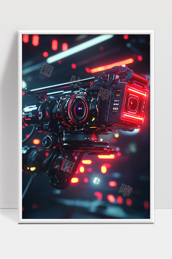 未来科技感超现实机械摄像机高科技视觉设备展示