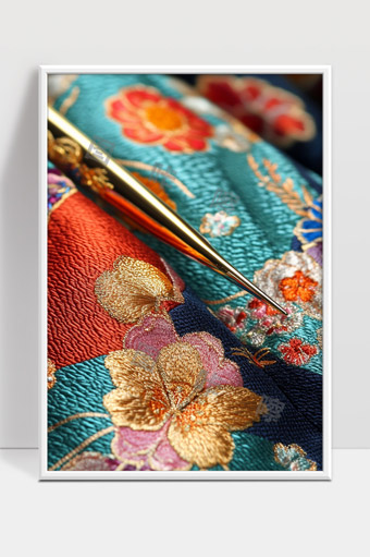 精美刺绣花卉细节展示工艺与色彩完美结合