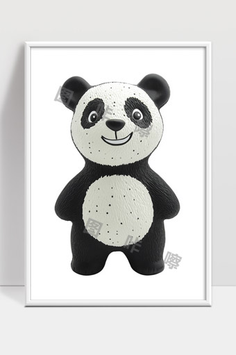 卡通笑脸可爱大胖熊猫玩具模型摆件