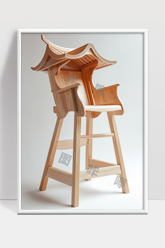 创意木质家具结合中式古建筑元素高脚椅设计
