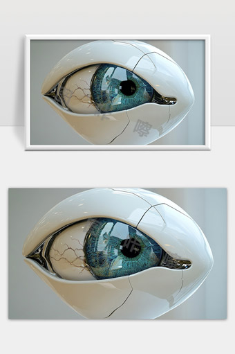 未来科技感机械眼睛艺术雕塑展现人机融合之美