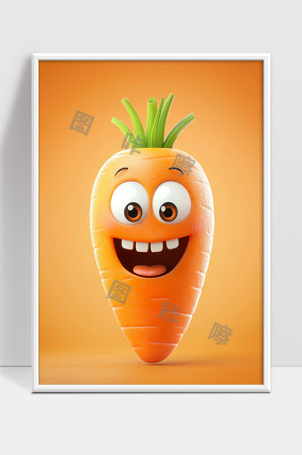 可爱卡通拟人化胡萝卜表情丰富生动