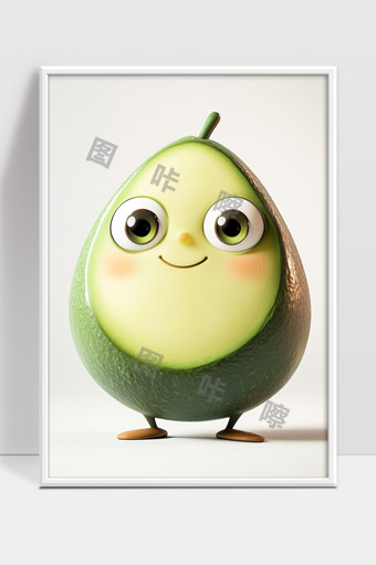 可爱卡通牛油果形象萌趣表情设计