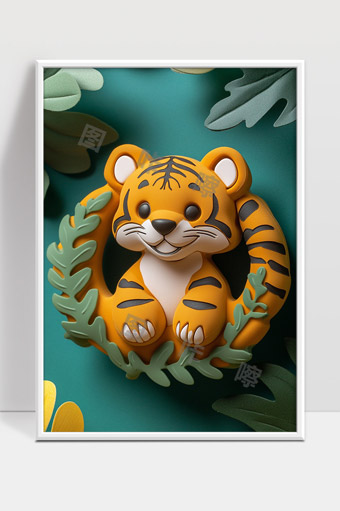 可爱卡通老虎动物装饰创意设计图片