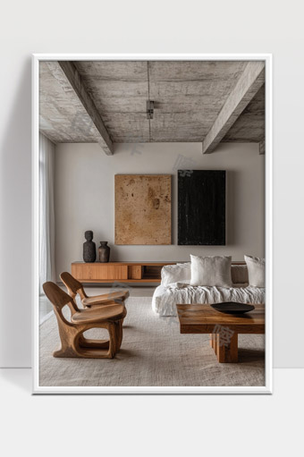 现代极简风格舒适自然家居客厅设计