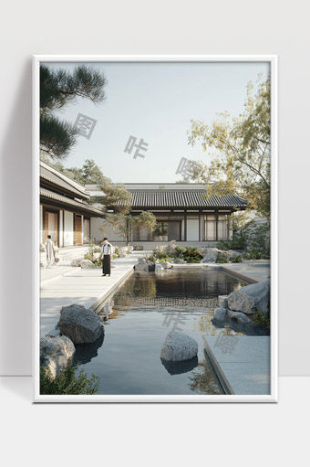 现代中式庭院水景与传统建筑完美结合之美