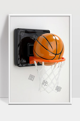 迷你篮球框和篮球结合的创意室内装饰