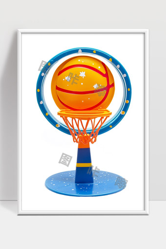 创意星空篮球架装饰模型设计