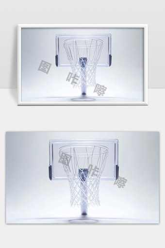 透明材质篮球架特写简洁极简风格体育运动