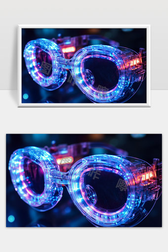 炫彩未来感透明科技眼镜光影效果展示