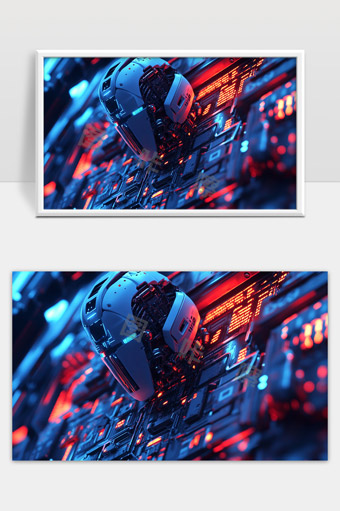 未来智能机器人芯片高科技数码科技感场景