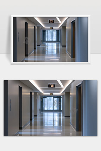 现代医院走廊宽敞明亮整洁无障碍设计