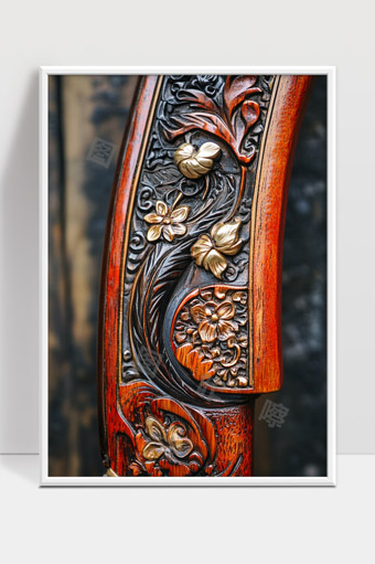 精美传统木雕花纹雕刻工艺细节展示