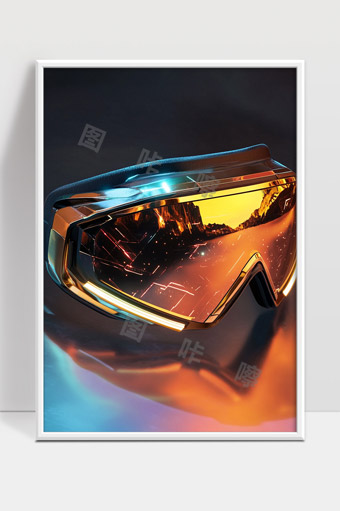 未来科技感智能护目镜极致光影设计展示