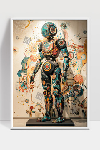 未来科技风格机械人艺术雕塑展现创新设计理念