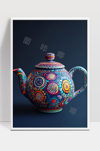 多彩民族风格手绘陶瓷茶壶艺术设计欣赏