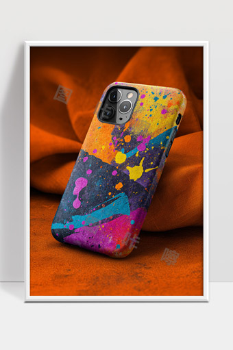 彩色喷溅艺术风格手机壳创意设计展示