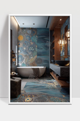 现代艺术风格豪华浴室设计结合自然元素与舒适体验