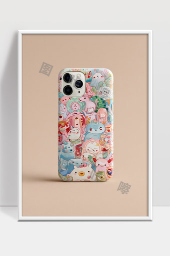 可爱卡通手机壳多角色创意插画图案设计