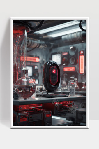 未来科技实验室中高科技智能设备与仪器场景展示