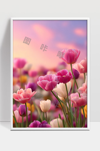 柔美春日花海盛开满园绚丽多彩美丽风景