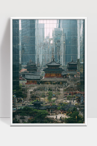 现代城市中的古代建筑风貌和文化融合景观