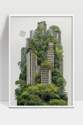 绿色城市建筑融合生态环境的新型未来城市景观