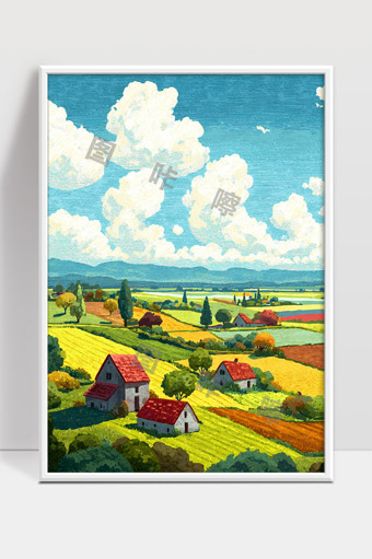 阳光下的田园风光乡村美景静谧自然生活