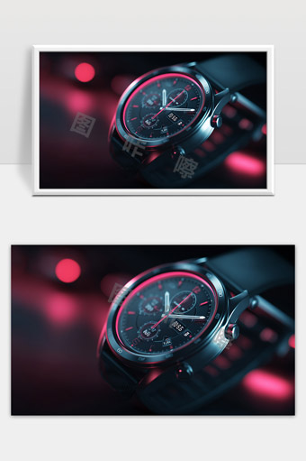 高端科技智能手表炫酷夜光设计展示