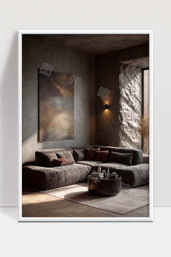 现代极简风格灰色沙发客厅温馨舒适设计