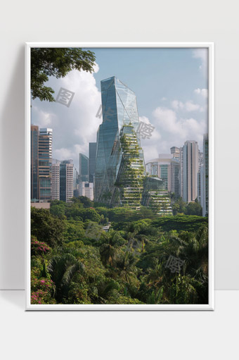 现代城市绿色生态建筑与都市自然融合景观
