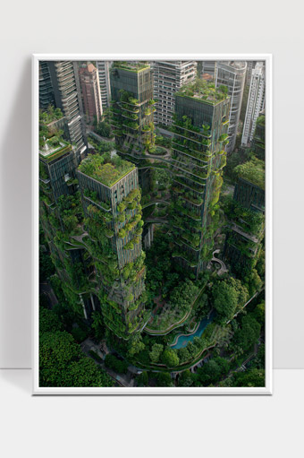 都市绿色建筑未来生态宜居环保高层大楼设计