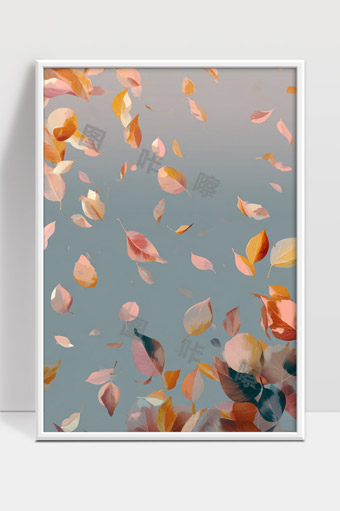 秋日落叶纷飞飘舞唯美自然风景画面