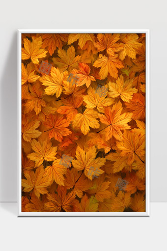 秋季多彩枫叶层层叠叠美丽秋天景色