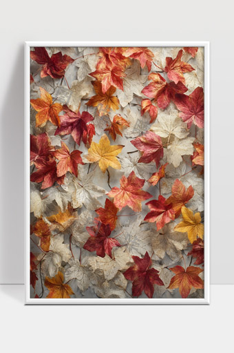 秋天多彩枫叶自然落叶背景纹理图案