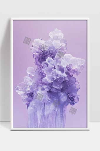 梦幻紫色水晶冰块艺术雕塑唯美视觉盛宴