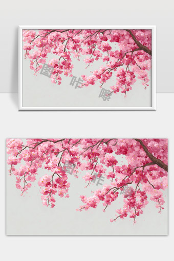 春日樱花盛开枝头粉色花海唯美画面