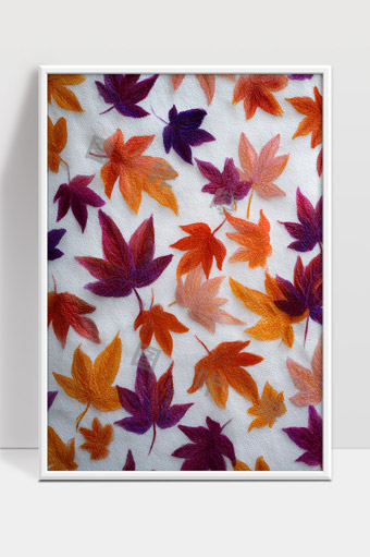 秋天色彩斑斓的枫叶纹理图案艺术设计