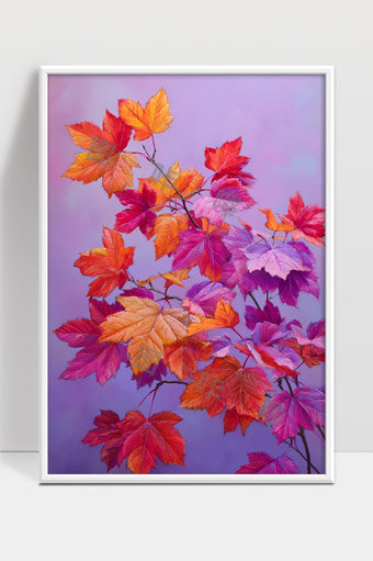 绚丽枫叶秋天色彩自然唯美画面