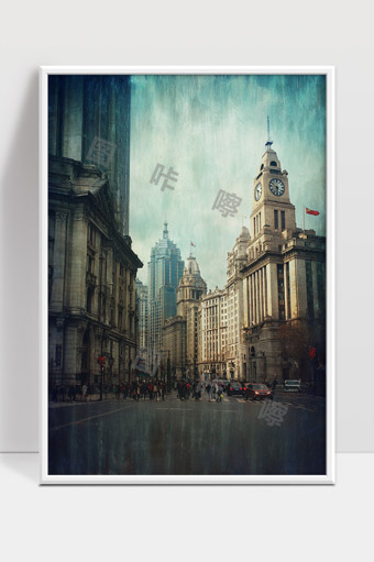 上海外滩历史建筑与现代都市街景融合