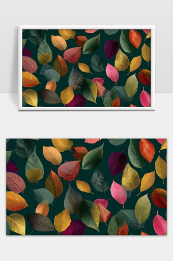 多彩叶子秋天背景自然纹理艺术设计