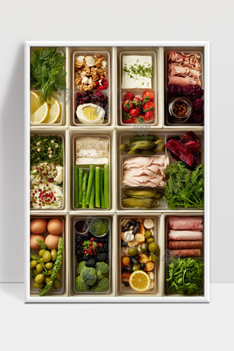 多样健康食材搭配营养丰富饮食选择展示