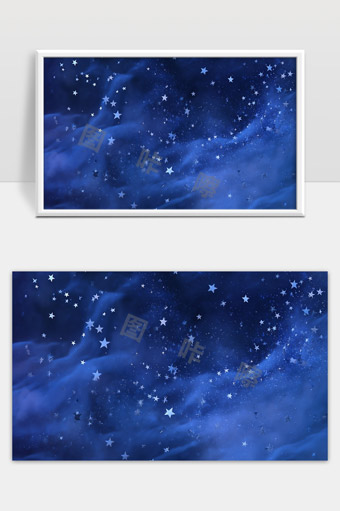 星空梦幻蓝色夜晚璀璨星光点缀静谧宇宙