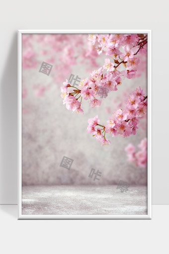 春天盛开的粉色樱花枝头美景唯美背景