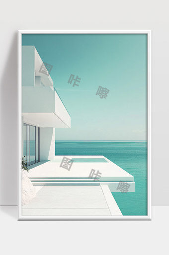 现代极简风格海边别墅建筑设计与自然景观融合
